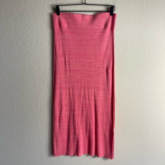 Free People Golden Hour Midi Sweater Skirt Pink Size Large NWT - Picture 2 of 9